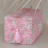 Bolso de baño con estampado de bloques Fez, flor francesa M