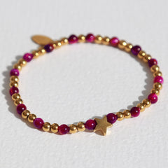 Bracelet Moraira star cerise stone