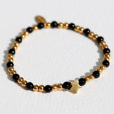 Moraira star bracelet with black stone
