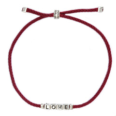 Pulsera del amor plata burdeos