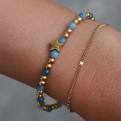 Bracelet Moraira étoile avec pierre bleue