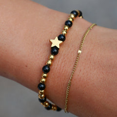 Bracelet Moraira étoile avec pierre noire