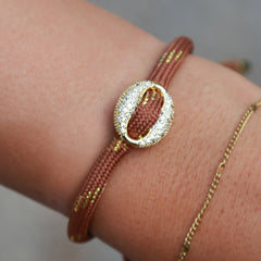 Bracelet Bean avec diamant marron