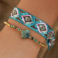 Armband Facettenklee meergrün