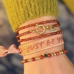 Bracelet facet wrap Orange Garnet