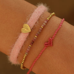 Fluffy bracelet light pink