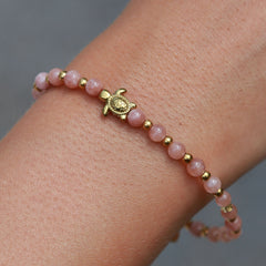 Bracelet gemstone turtle hematite quartz