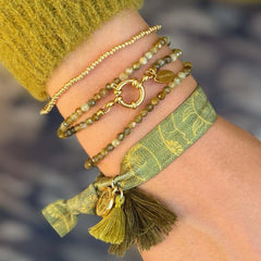Bracelet facet wrap Green Garnet