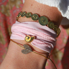 Bracelet Sari wrap pink