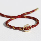 Burgundy diamond bean bracelet
