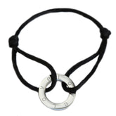 Pulsera círculo amor plata negra