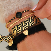 Armbanden set Klaver fluffy black