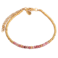 Pulsera de oro facetada rosa