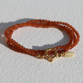 Bracelet facet wrap Orange Garnet