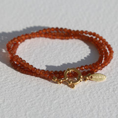Bracelet facet wrap Orange Garnet