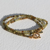 Bracelet facet wrap Green Garnet