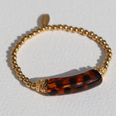 Bracelet fine penne leopard