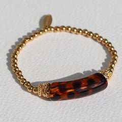 Bracelet fin penne léopard