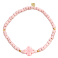 Armband Kleeblatt Stein rosa