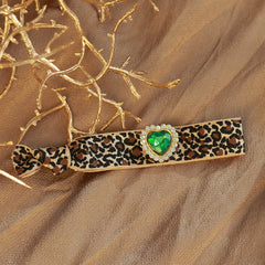 Pulsera leopardo strass verde
