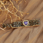 Bracelet léopard strass violet