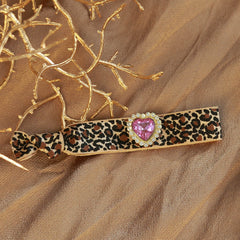 Pulsera leopardo strass rosa