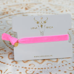 Velvet armband hot pink