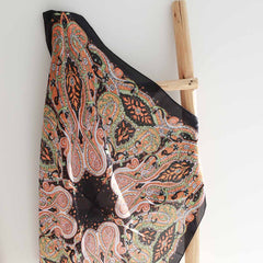 Bandana sjaal zwart oranje paisley