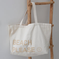 Canvas Strandtasche beach please beige
