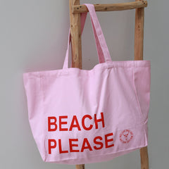 Canvas Strandtasche beach please pink