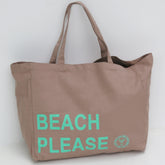 Bolsa de playa de lona Beach Please Taupe
