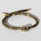 Armband bean diamant olijfgroen