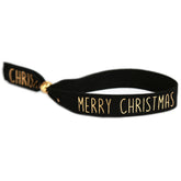 Pulsera de ante Feliz Navidad negra
