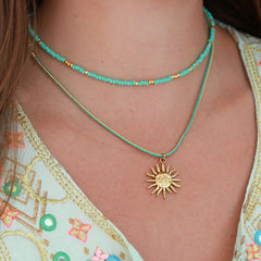 Gargantilla miyuki turquesa