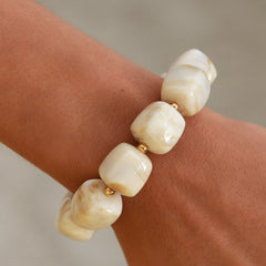 Pulsera cubo crema