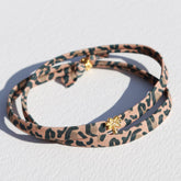 Enkelband - armband luipaard palm goud
