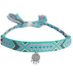 Anklet cotton aztec silver dreamcatcher