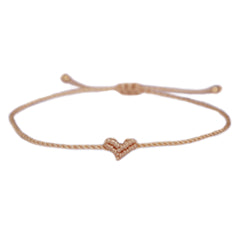 Anklet bracelet love Ibiza heart champagne