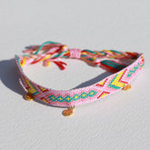 Anklet cotton aztec pink golden coin