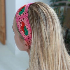 Haarband crochet cherry