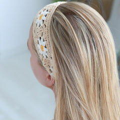 Haarband crochet sunflower