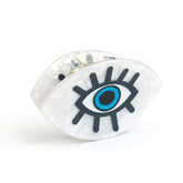 Hair clip evil eye mother of pearl black