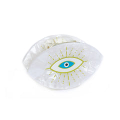 Haarklem evil eye parelmoer groen