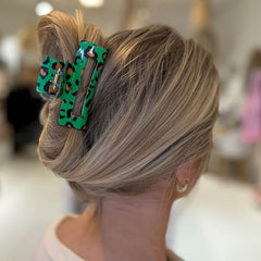 Leopard green hair clip