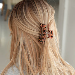 Leopard gold hair clip