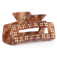 Hair clip straight strass brown