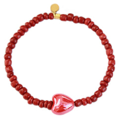Armband Steinherz rot