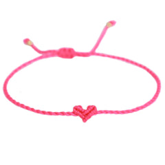 Love Ibiza heart armband dark pink