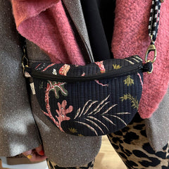 Crossbody tas flower zwart