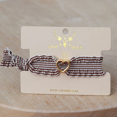 Bracelet cœur à volants marron